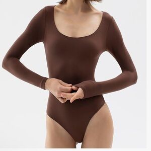 Brown Pumiey Long Sleeve Bodysuit